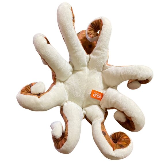 Wild Republic Octopus 12" Orange Sea Creature Ocean Stuffed Animal Plastic Eyes - Picture 5 of 5